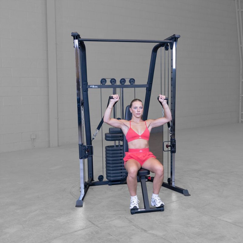 Seated Shoulder Press using Body-Solid Best Fitness BFFT10B Functional Trainer