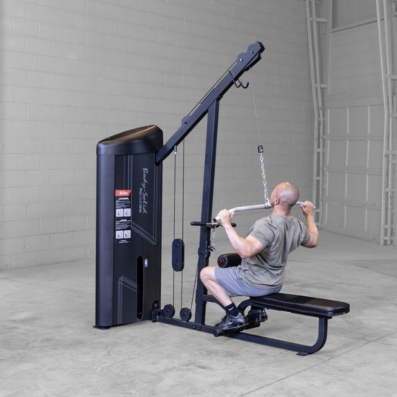 Side View of Lat Pulldown Workout using Body-Solid Pro ClubLine S2LATX Series 2 Lat and Mid-Row