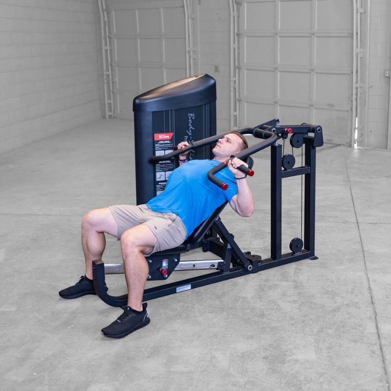 Side View of Inclined Chest press using Body-Solid Pro Clubline S2MPX Series 2 Multi-Press
