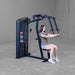 Side view of Pec Fly workout  using Body-Solid Pro Clubline S2PECX Series 2 Pec Fly & Rear Delt