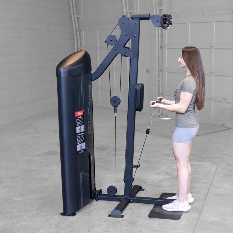 Side view of Cable Tricep extension using Body-Solid Pro ClubLine S2BTPX Series 2 Biceps and Triceps