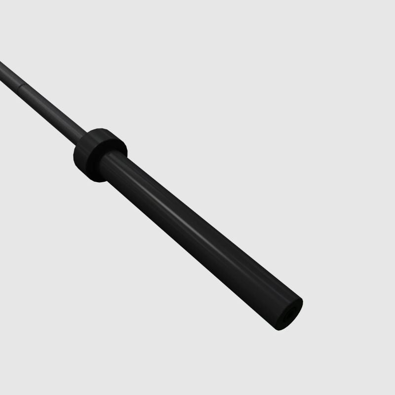 Sleeve details of Troy Barbell 7' Olympic Bar in Black Finish