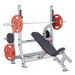 Steelflex NOIB Commercial Olympic Incline Bench with Weight Plates on a white background
