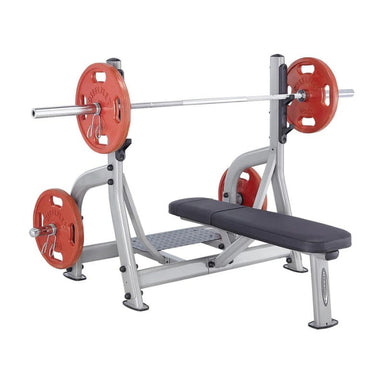 Steelflex NOFB Commercial Olympic Flat Bench With Bar And Weight Plates