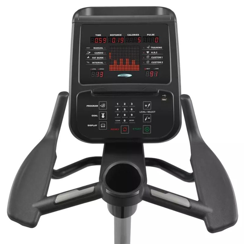 Steelflex PB10 Commercial Indoor Training Upright Bike with 7-window Led Display