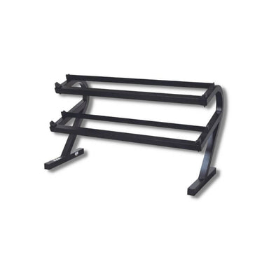 T-DR VTX  Horizontal Dumbbell Rack - 2-Tier Rail Rack without Saddles Empty