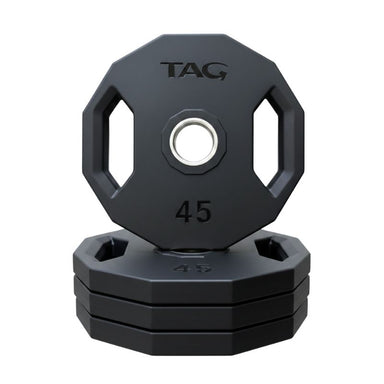 TAG 12-Sided Urethane Olympic Grip Plates 255 lb Plate Set