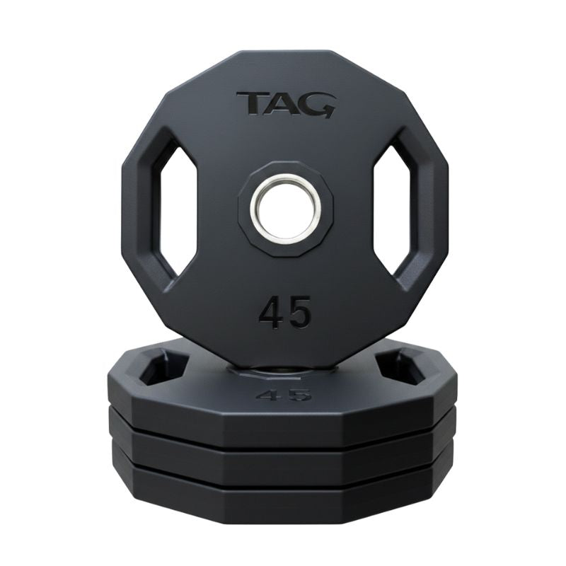TAG 12-Sided Urethane Olympic Grip Plates 255 lb Plate Set