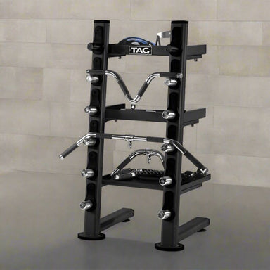 TAG Fitness Cable Accessory Rack - Black inside Gym with Cabble Attachments
