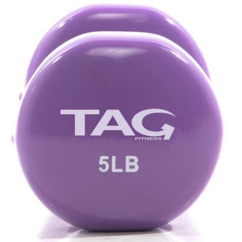 TAG Fitness Vertical Vinyl Dumbbell Rack 5 lb Purple Dumbbell