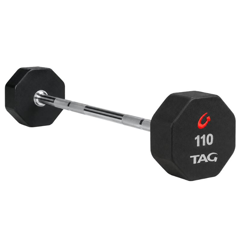 TAG 8-Sided Premium Urethane Fixed Straight Barbells 110 lb