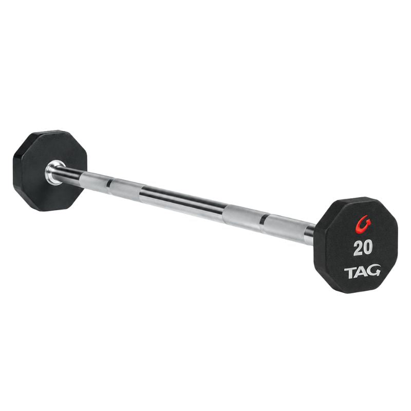 TAG 8-Sided Premium Urethane Fixed Straight Barbells 20 lb