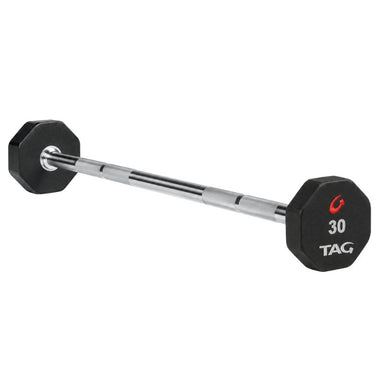 TAG 8-Sided Premium Urethane Fixed Straight Barbells 30 lb