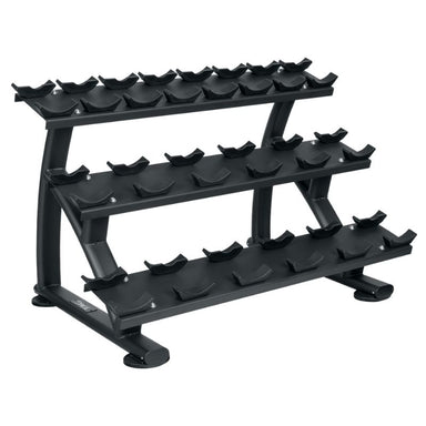 TAG Fitness 3 Tier Dumbbell Rack with Saddle (10 Pair) - RCK-SD3.1 on a white backgground