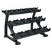 TAG Fitness 3 Tier Dumbbell Rack with Saddle (10 Pair) - RCK-SD3.1 on a white backgground