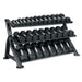TAG Fitness 5-75 lb Dumbbells Set with 3 Tier Dumbbell Rack (15 Pairs)