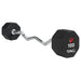 TAG Fitness 8-Sided Premium Urethane Fixed Barbell with EZ Curl handle 100 lb