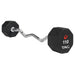 TAG Fitness 8-Sided Premium Urethane Fixed Barbell with EZ Curl handle 110 lb