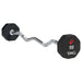 TAG Fitness 8-Sided Premium Urethane Fixed Barbell with EZ Curl handle 50 lb