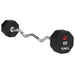 TAG Fitness 8-Sided Premium Urethane Fixed Barbell with EZ Curl handle  60 lb