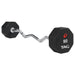 TAG Fitness 8-Sided Premium Urethane Fixed Barbell with EZ Curl handle 90 lb