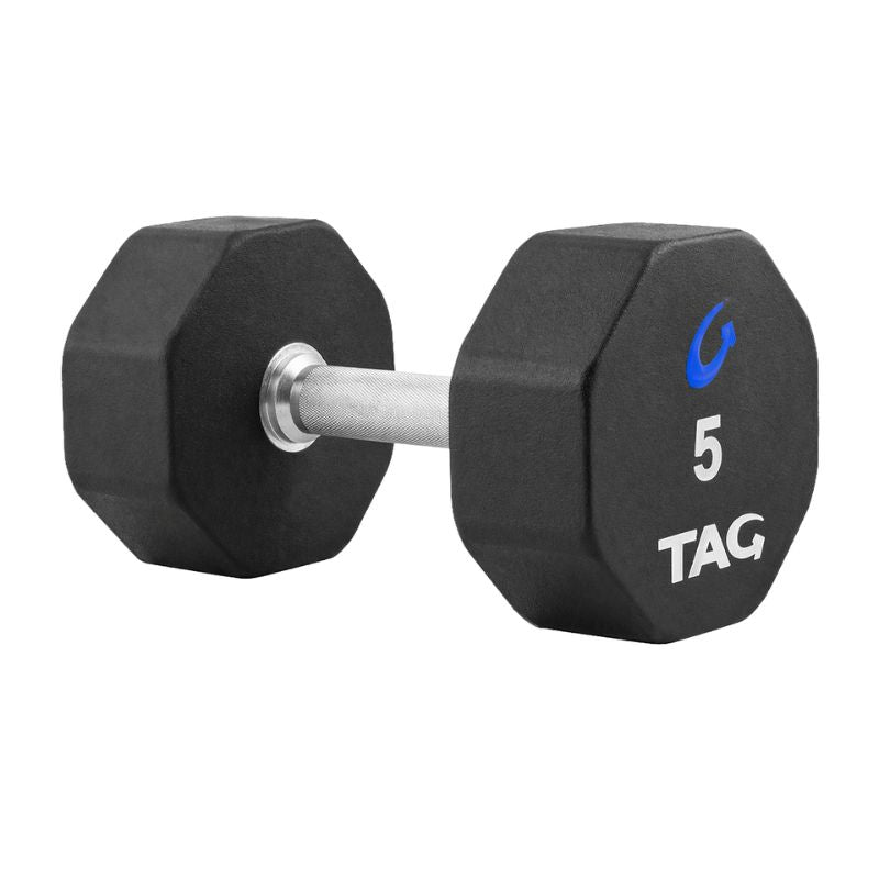 TAG Fitness 8-Sided Virgin Rubber Dumbbells R8DB 5 lb