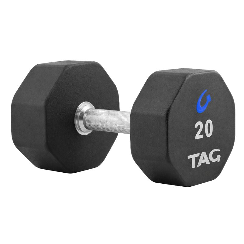 TAG Fitness 8-Sided Virgin Rubber Dumbbells R8DB 20 lb