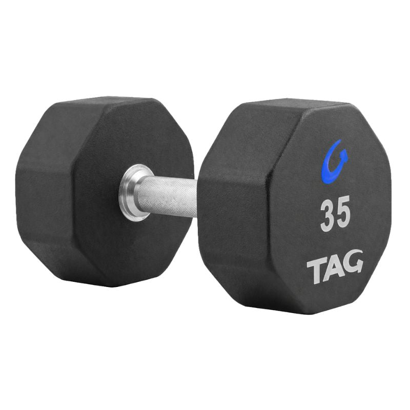 TAG Fitness 8-Sided Virgin Rubber Dumbbells R8DB 35 lb