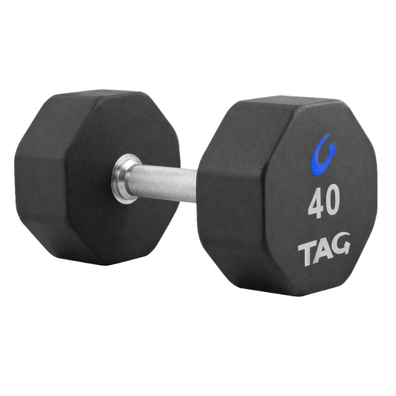 TAG Fitness 8-Sided Virgin Rubber Dumbbells R8DB 40 lb