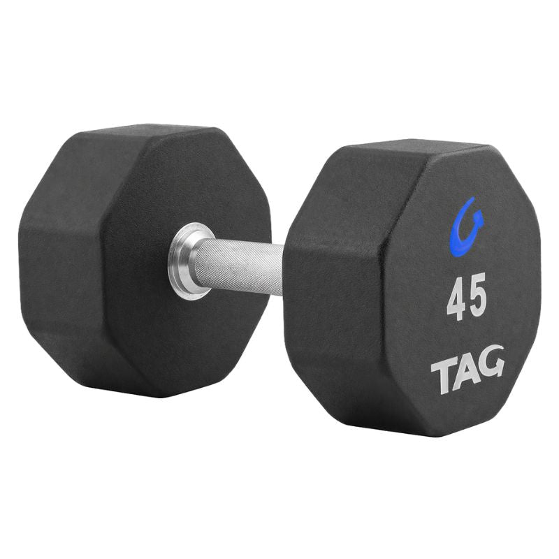 TAG Fitness 8-Sided Virgin Rubber Dumbbells R8DB 45 lb