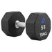 TAG Fitness 8-Sided Virgin Rubber Dumbbells R8DB 55 lb