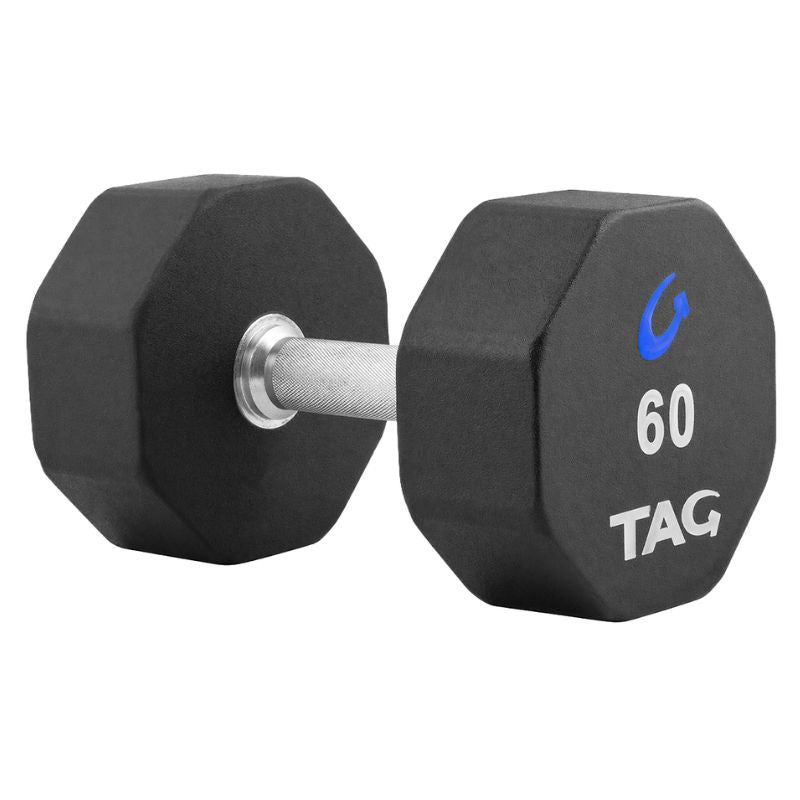 TAG Fitness 8-Sided Virgin Rubber Dumbbells R8DB 60 lb