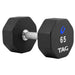 TAG Fitness 8-Sided Virgin Rubber Dumbbells R8DB 65 lb