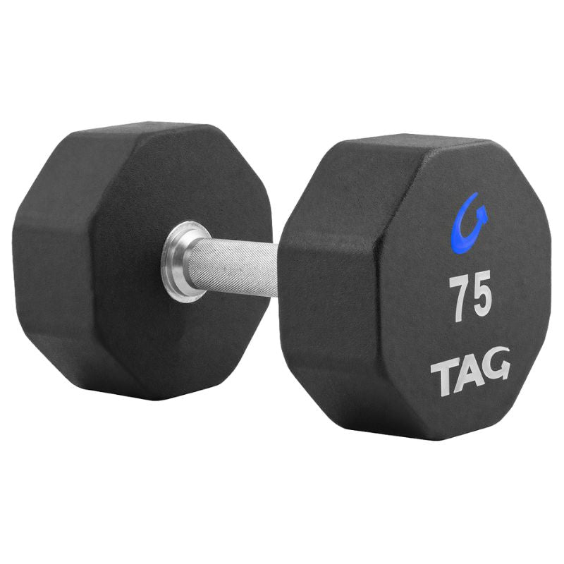 TAG Fitness 8-Sided Virgin Rubber Dumbbells R8DB 75 lb