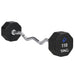 TAG Fitness 8-Sided Virgin Rubber Fixed Barbell with EZ Bar 110 lb