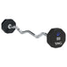 TAG Fitness 8-Sided Virgin Rubber Fixed Barbell with EZ Bar 50 lb