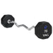 TAG Fitness 8-Sided Virgin Rubber Fixed Barbell with EZ Bar 70 lb