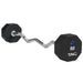TAG Fitness 8-Sided Virgin Rubber Fixed Barbell with EZ Bar  80 lb
