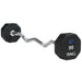 TAG Fitness 8-Sided Virgin Rubber Fixed Barbell with EZ Bar 90 lb