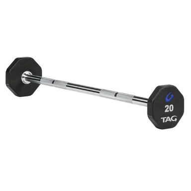 TAG Fitness 8-Sided Virgin Rubber Fixed Barbell with Straight Bar 20 lb