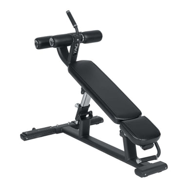TAG Fitness Adjustable Decline Bench Angled View on a white background 