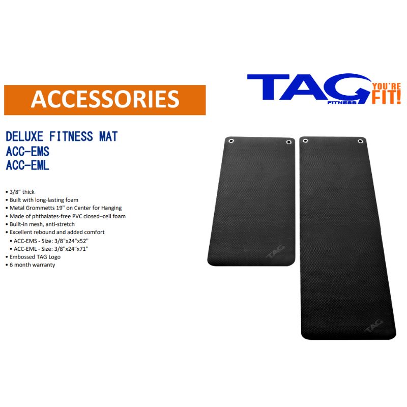 TAG Fitness Deluxe Eyelets Mat Features and Details