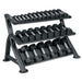 TAG Fitness HEX 3-Tier Dumbbell Rack (Holds 10 Pairs) with 5-50lb Set