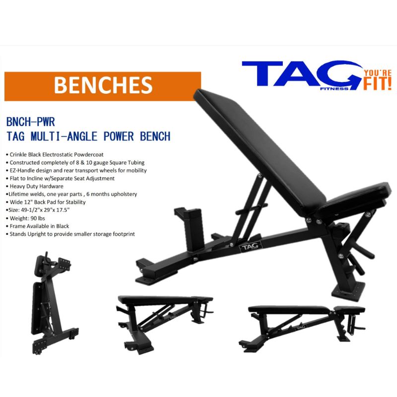 TAG Fitness Power Multi Angle Bench Specifications