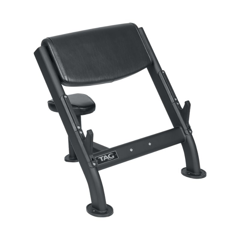 TAG Fitness Preacher Curl Bench Angled  View on a white background