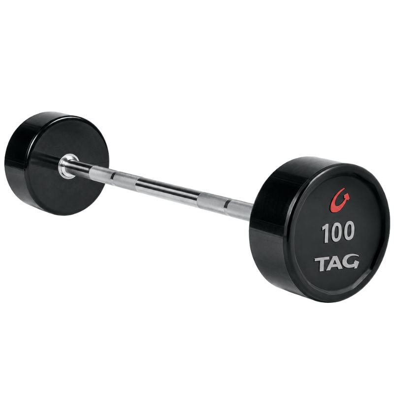 TAG Fitness Premium Ultrathane Fixed Barbell with Straight Handle - BBEL-STRT 100 lb