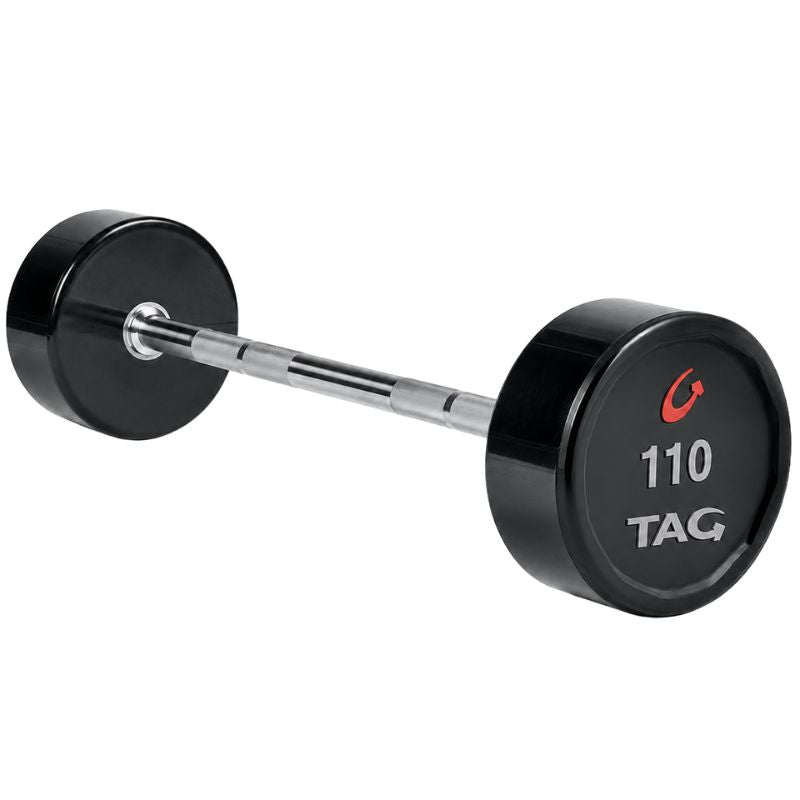 TAG Fitness Premium Ultrathane Fixed Barbell with Straight Handle - BBEL-STRT 110 lb