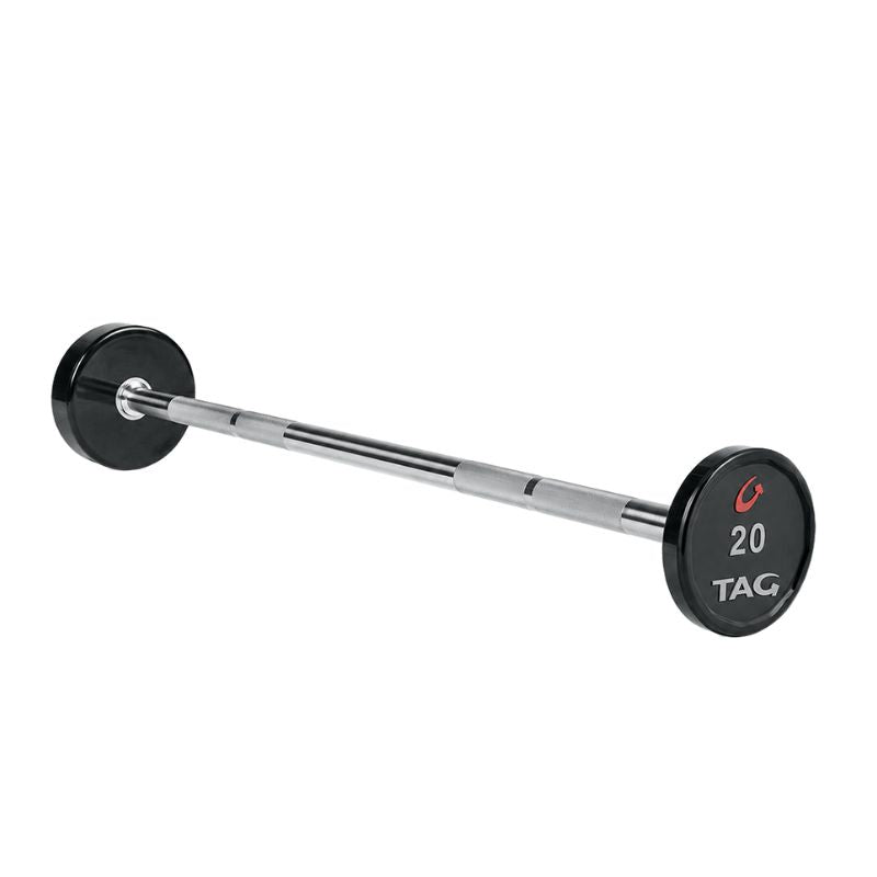 TAG Fitness Premium Ultrathane Fixed Barbell with Straight Handle - BBEL-STRT 20 lb