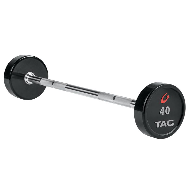 TAG Fitness Premium Ultrathane Fixed Barbell with Straight Handle - BBEL-STRT 40 lb