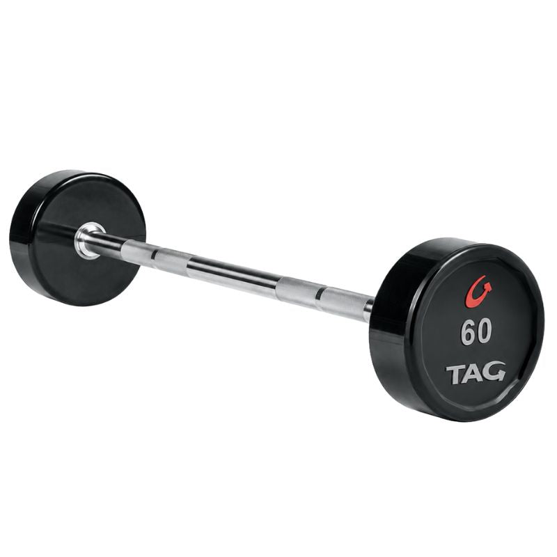 TAG Fitness Premium Ultrathane Fixed Barbell with Straight Handle - BBEL-STRT 60 lb